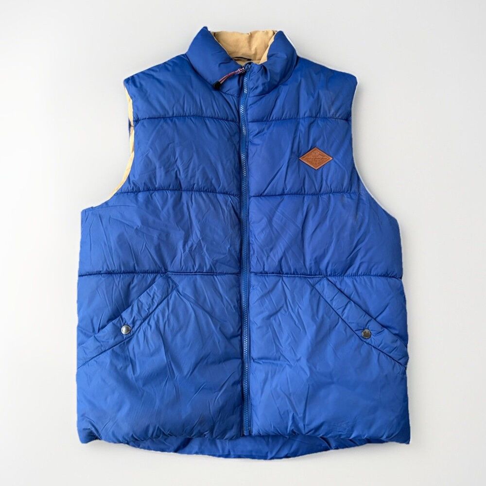 H&M Men’s Blue Puffer Vest Size L Full Zip